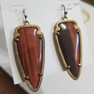 Rare Kendra Scott Tigers Eye Skylar Earrings
